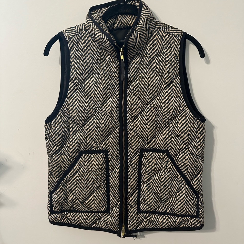 J crew herringbone puffer vest